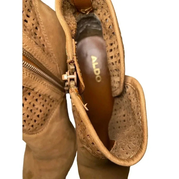 Aldo Camel Suede Ankle Boots SIZE 8.5 - Picture 7 of 8
